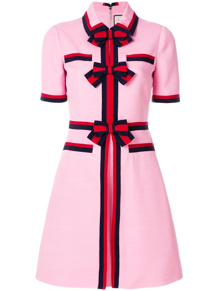 Gucci Bow Detailed Dress - Pink & Purple