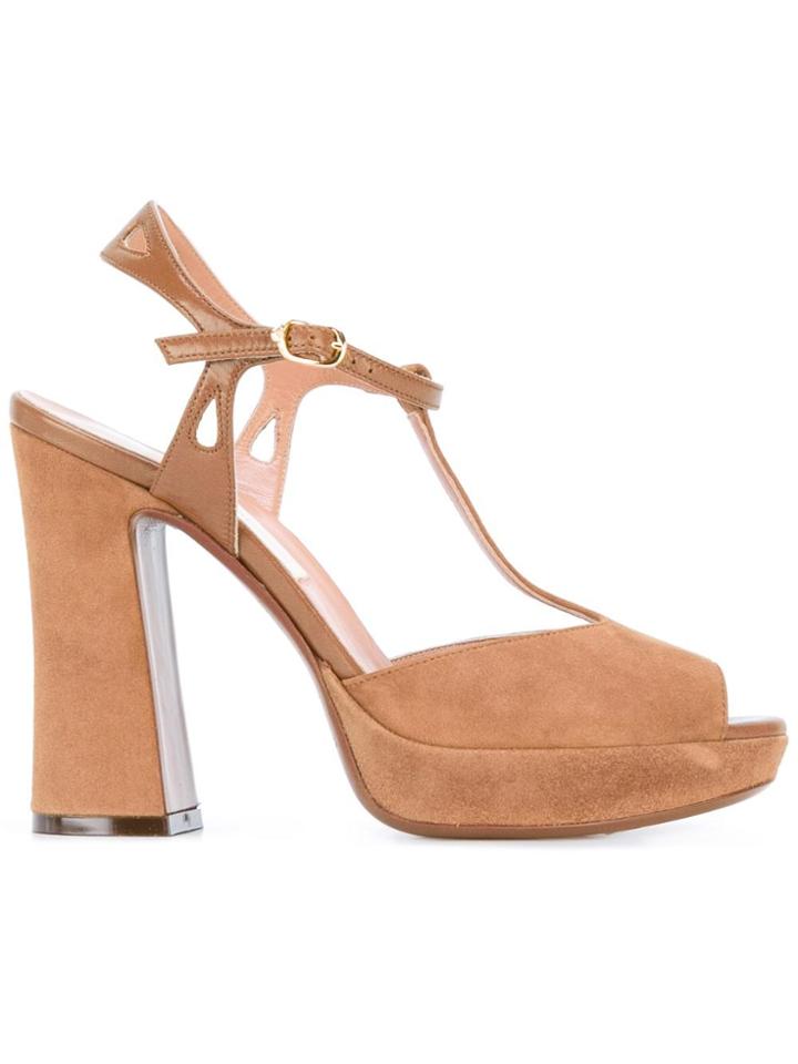 L'autre Chose Chunky Heel Sandals - Brown