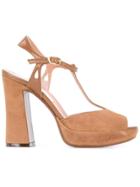 L'autre Chose Chunky Heel Sandals - Brown