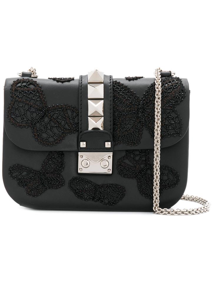 Valentino Valentino Garavani Butterfly Embroidered Small Chain Cross