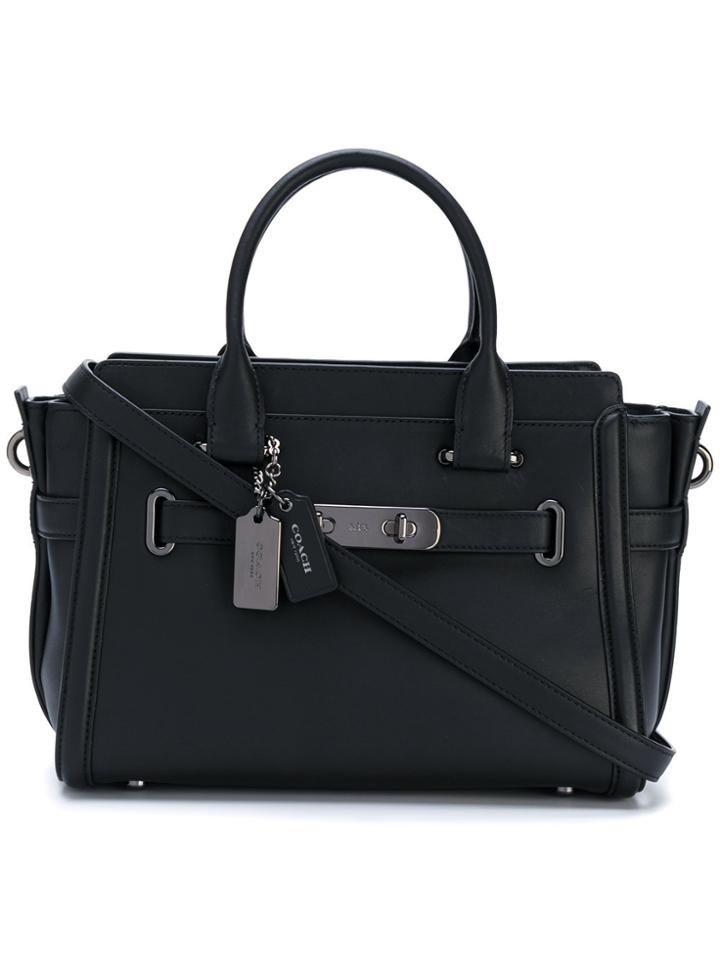 Coach Flip Lock Tote - Black