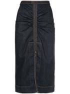 No21 Denim Slit-detail Skirt - Blue