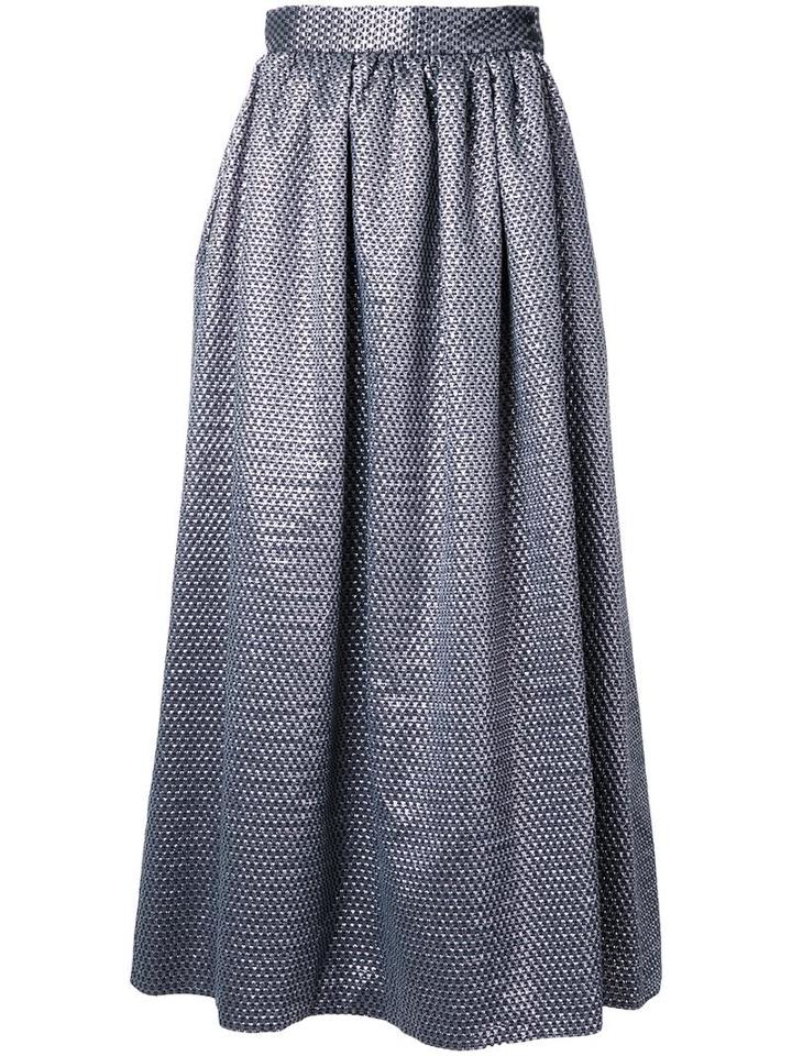 Ingie Paris Woven Effect Full Skirt, Women's, Size: 46, Grey, Acrylic/polyester/wool/polyimide