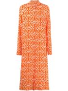 Jil Sander Printed Shirt Dress - Orange