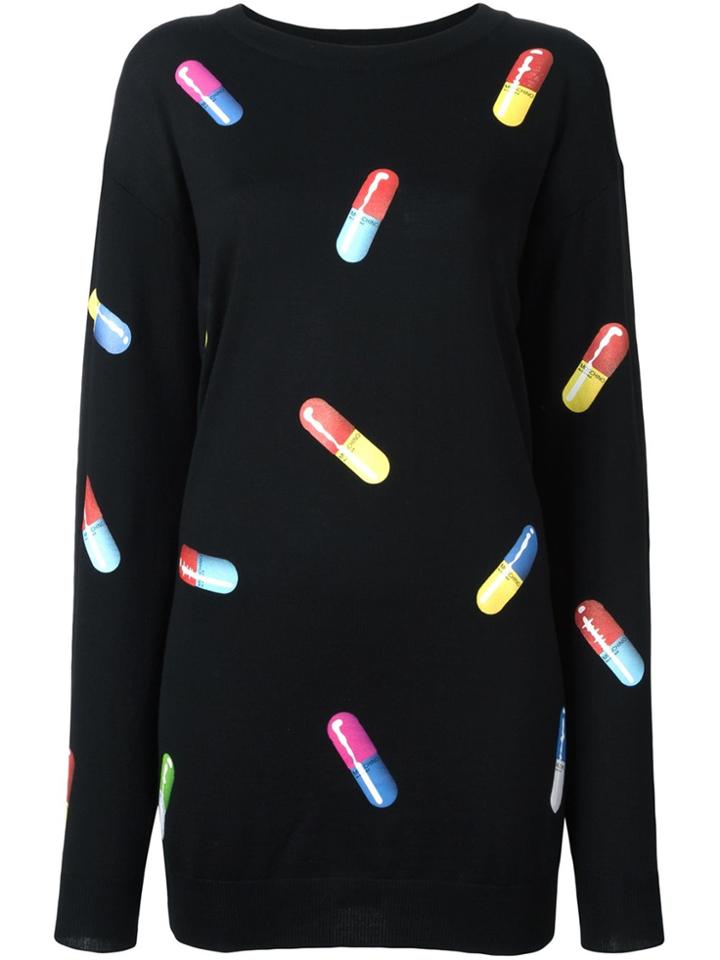 Moschino Pill Print Sweater Dress - Black