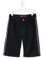 Zadig & Voltaire Kids Teen Side Logo Stripe Denim Shorts - Blue