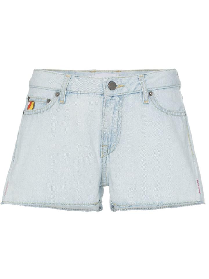 Mira Mikati Embroidered Mini Denim Shorts - Blue