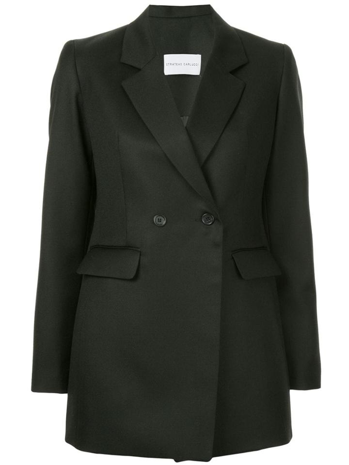 Strateas Carlucci Double Breasted Fitted Blazer - Black