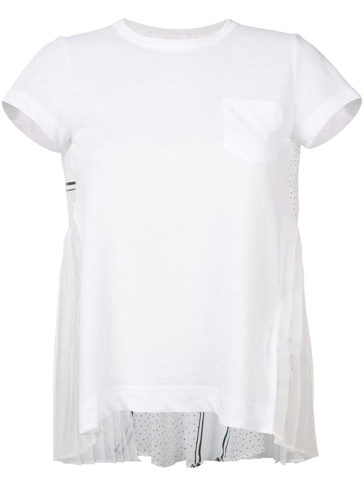 Sacai Semi Sheer Pleated Back T-shirt - White