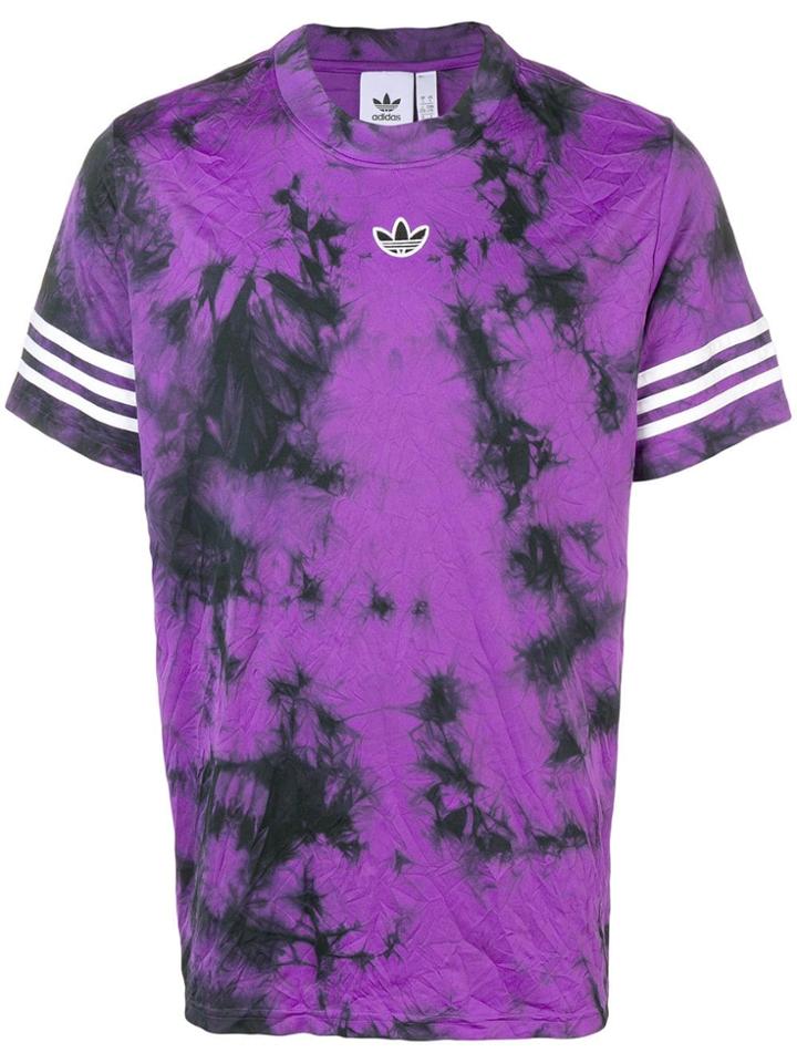 Adidas Tie Dye Logo Print T-shirt - Purple
