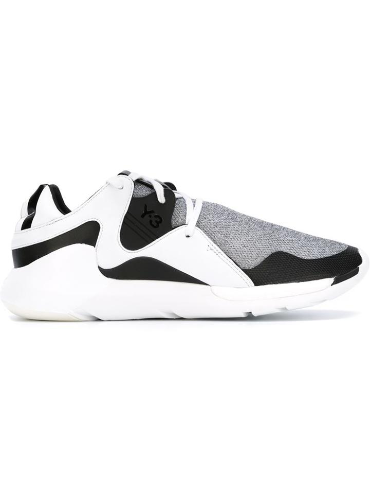 Y-3 Qr Run Sneakers, Men's, Size: 6.5, Black, Leather/nylon/rubber