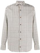 Eleventy Checked Button Shirt - Neutrals