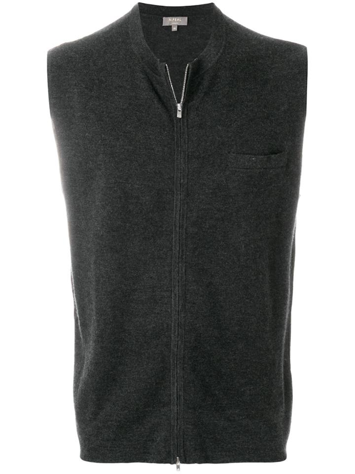 N.peal Zipped Waistcoat - Grey