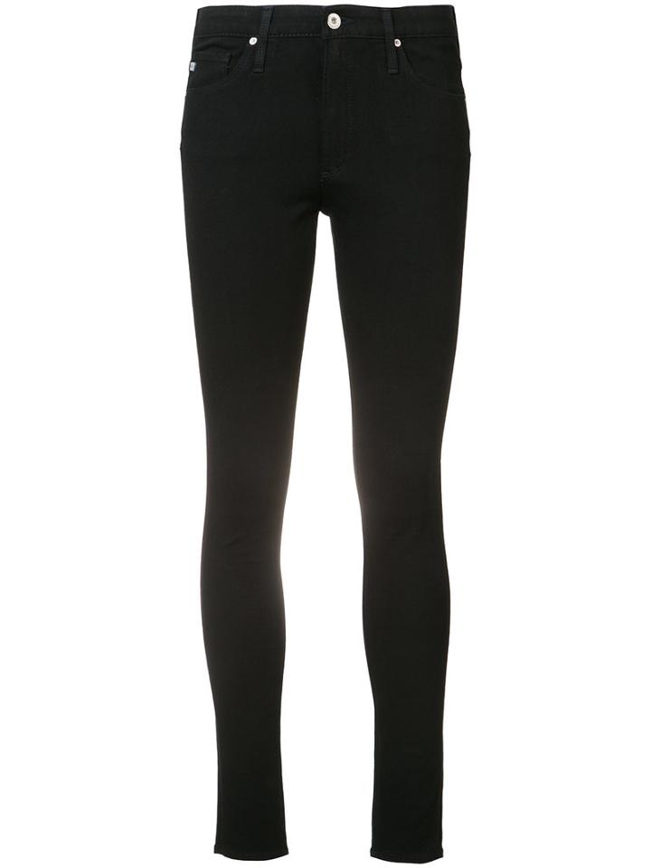 Ag Jeans - Farrah High Rise Jeans - Women - Cotton/polyester/polyurethane - 24, Black, Cotton/polyester/polyurethane