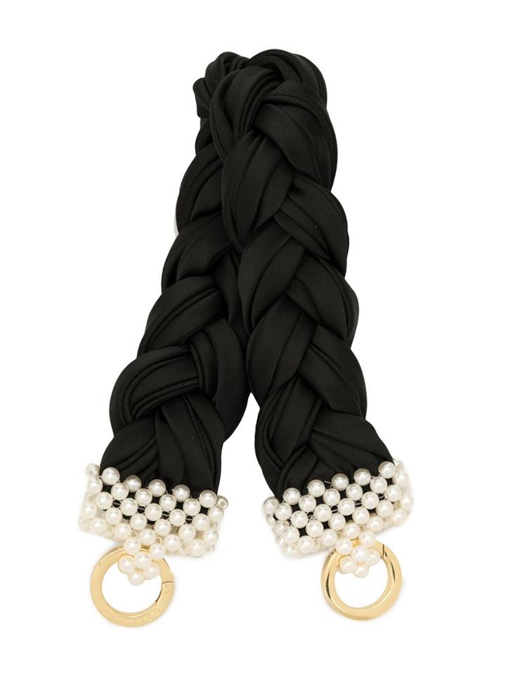 0711 Small Bead-embellished Handle - Black