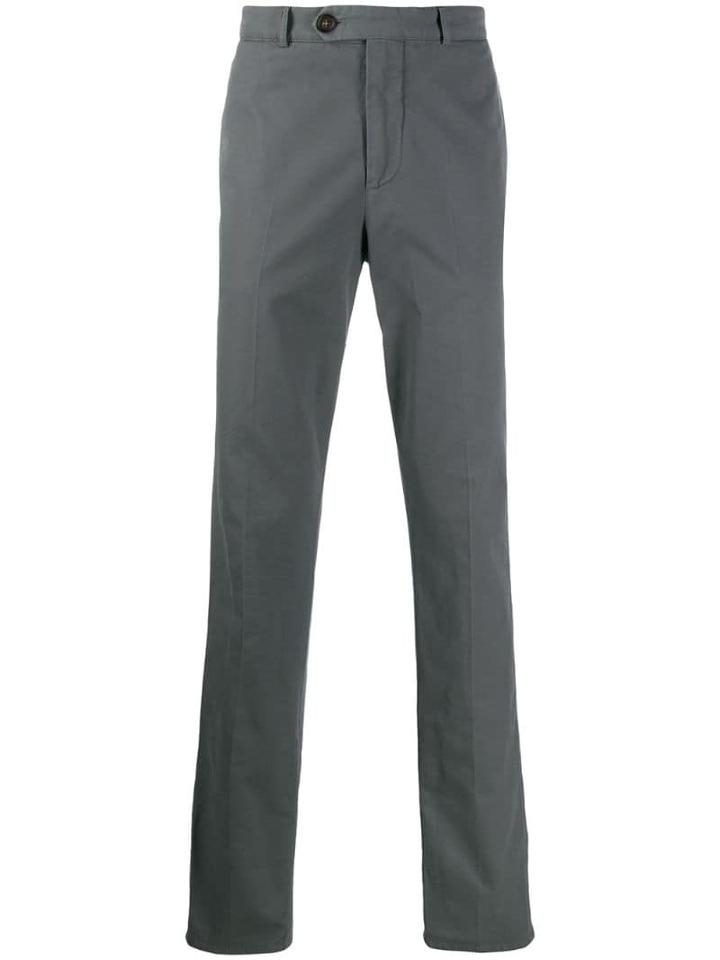 Brunello Cucinelli Long Straight Fit Trousers - Grey