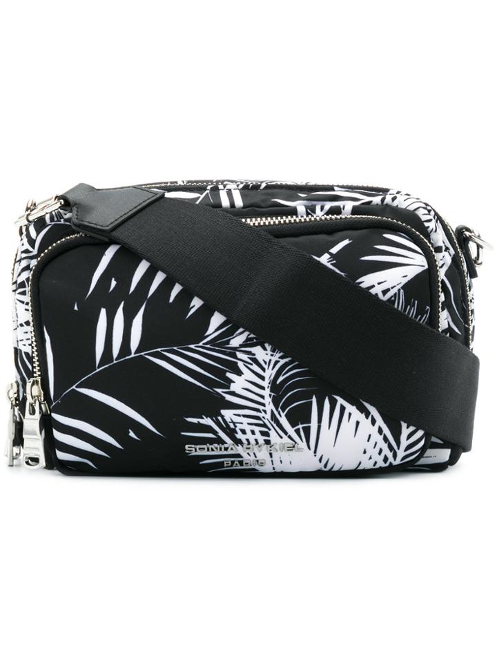 Sonia Rykiel Palm Print Reporter Bag - Black