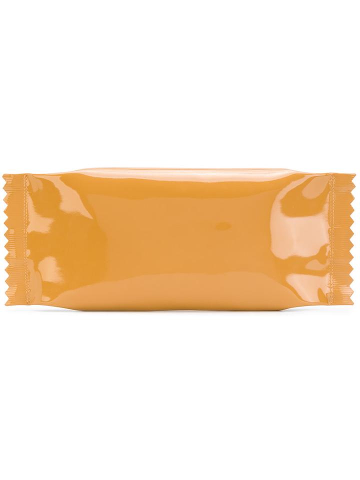 Mm6 Maison Margiela - Zig-zag Edges Clutch - Women - Polyester - One Size, Brown, Polyester