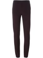 Mm6 Maison Margiela Classic Slim Fit Trousers, Women's, Size: 38, Pink/purple, Polyester/spandex/elastane/cotton