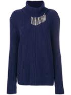 Christopher Kane Crystal Detail Knit Jumper - Blue