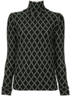 Irene Stitch-detail Turtle Neck Sweater - Black