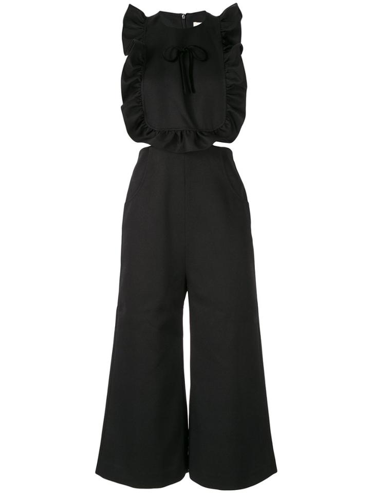 Shushu/tong Ruffle Front Jumpsuit - Black