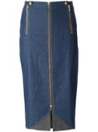 Christian Dior Vintage Midi Denim Skirt, Women's, Size: 40, Blue