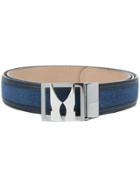 Moreschi Plaque Buckle Belt - Blue