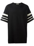 Yohji Yamamoto - Striped Sleeves T-shirt - Men - Cotton - 3, Black, Cotton