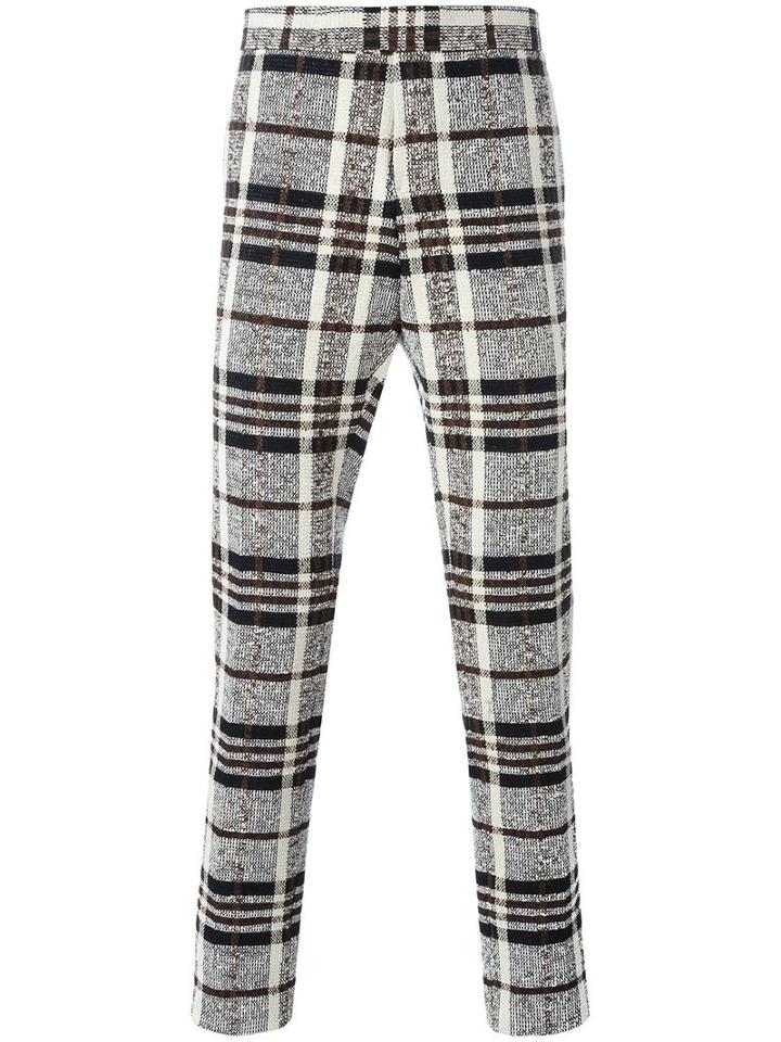 Woven Check Trousers, Men's, Size: 1, Nude/neutrals, Cotton/polyurethane/nylon/cupro, Thom Browne