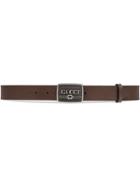 Gucci Leather Belt With Gucci Logo Buckle - Brown