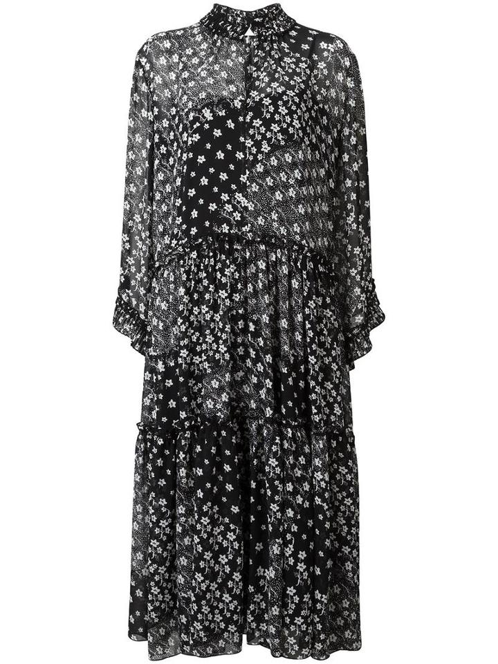 See By Chloé Floral Tiered Maxi Dress, Women's, Size: 36, Black, Polyester/viscose