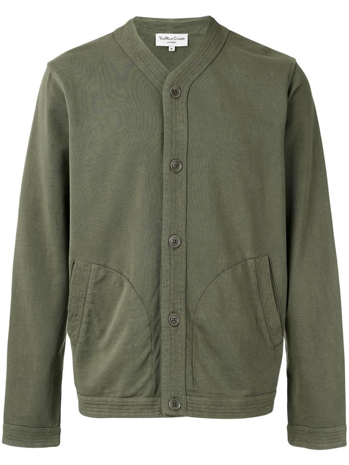 Ymc - V-neck Cardigan - Men - Cotton - L, Green, Cotton