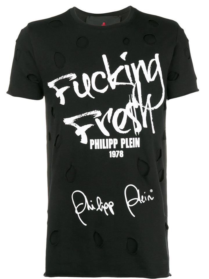 Philipp Plein Distressed Detail T-shirt - Black