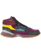 Kolor Panelled Colour Block Sneakers - Pink & Purple
