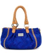 Armani Collezioni Woven Handle Tote Bag - Blue