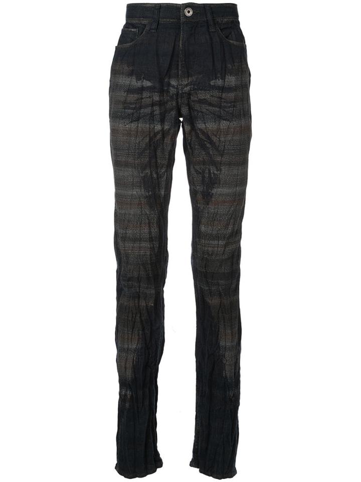 Issey Miyake Vintage Crinkle-effect Jeans - Blue