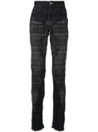 Issey Miyake Vintage Crinkle-effect Jeans - Blue