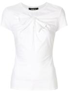 Paule Ka Draped Bow-embellished T-shirt - White