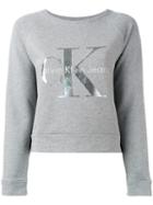 Calvin Klein Jeans Logo Knitted Sweater, Women's, Size: Medium, Grey, Cotton