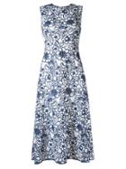 Martha Medeiros Midi A-line Alessandra Dress - Blue