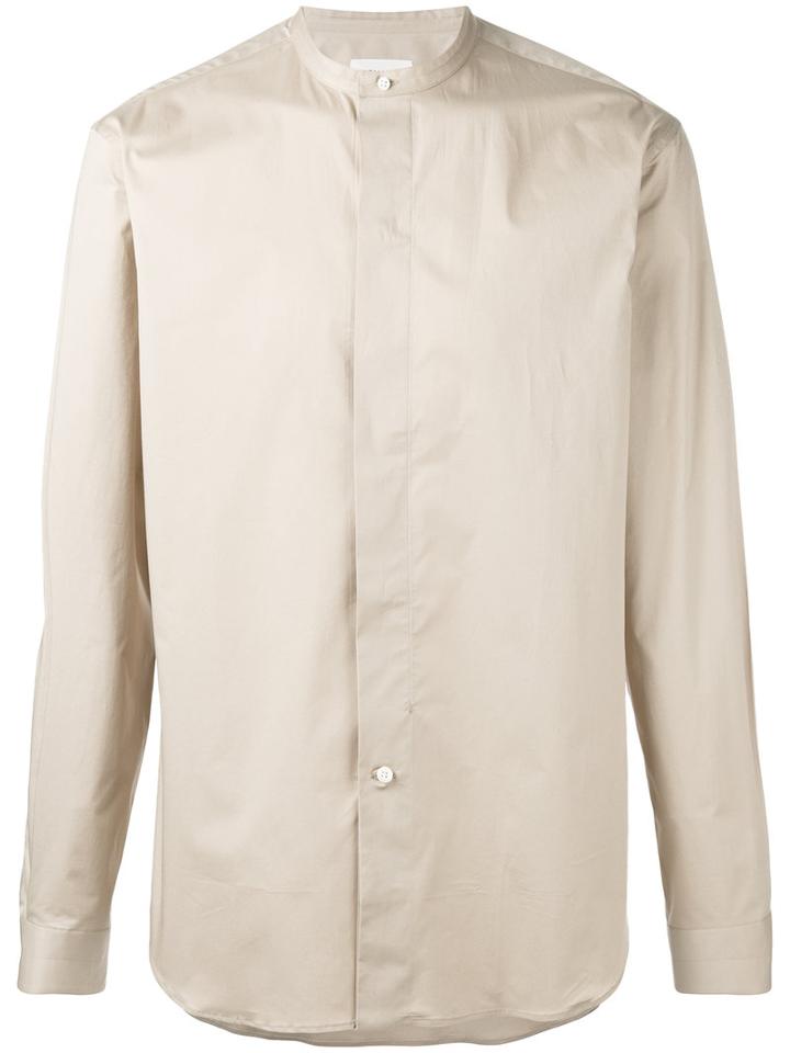 Lemaire - Officer Collar Shirt - Men - Cotton/spandex/elastane - 50, Nude/neutrals, Cotton/spandex/elastane