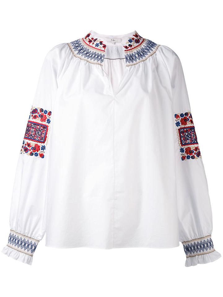 Tibi - Embroidered Tunic - Women - Cotton - M, White, Cotton