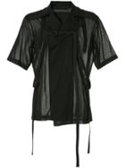 Julius Strap Detail Short-sleeve Shirt - Black