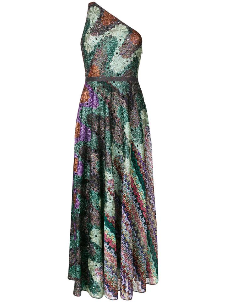 Missoni One Shoulder Long Dress - Multicolour