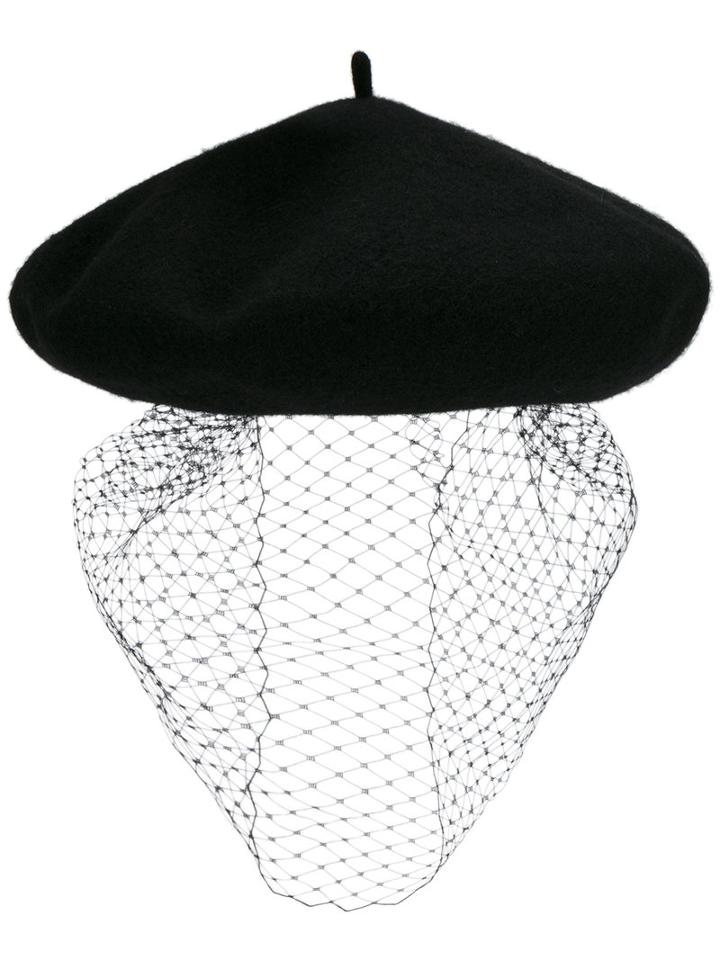 Silver Spoon Attire Mesh Veil Beret, Women's, Black, Wool