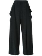 Lost & Found Rooms 'melange Soft Crop' Trousers, Women's, Size: Medium, Black, Cotton/polyester