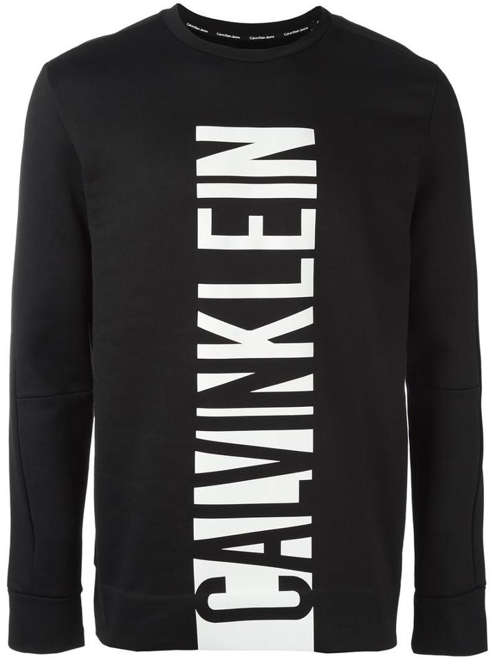 Calvin Klein Jeans Logo Print Sweatshirt, Men's, Size: Medium, Black, Cotton/polyamide