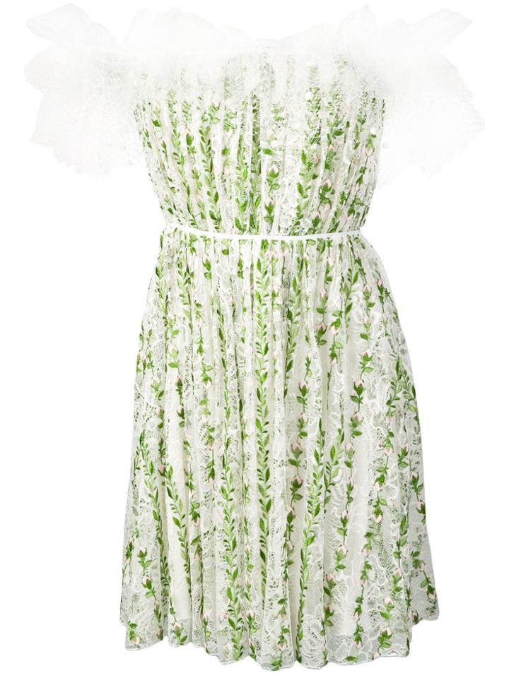 Giambattista Valli Tulle Mini Floral Dress - Neutrals