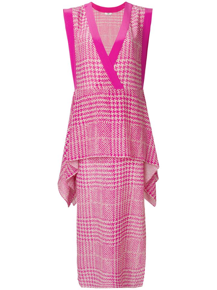 Fendi Embroidered Shift Dress - Pink & Purple